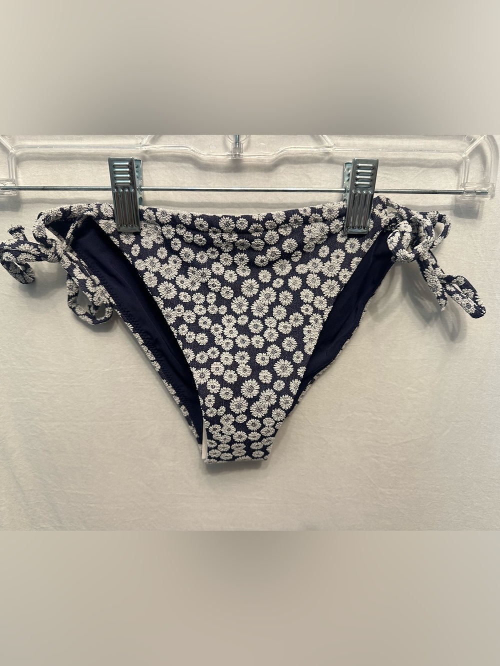 & Other Stories Floral Side Tie Bikini Bottom NWT Navy White Size US 0